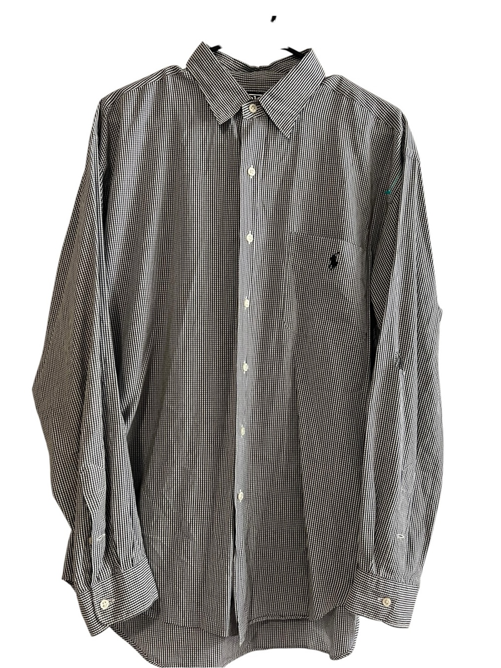 Ralph Lauren Black and White Micro-Check Dress Shirt Size Large